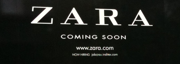Zara Coming Soon to Melbourne Zoom Now Hiring